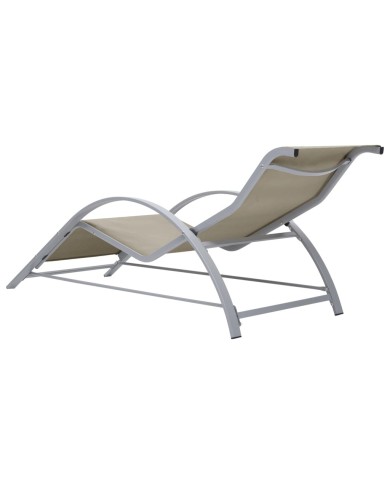 Chaise longue Textilène et aluminium Crème