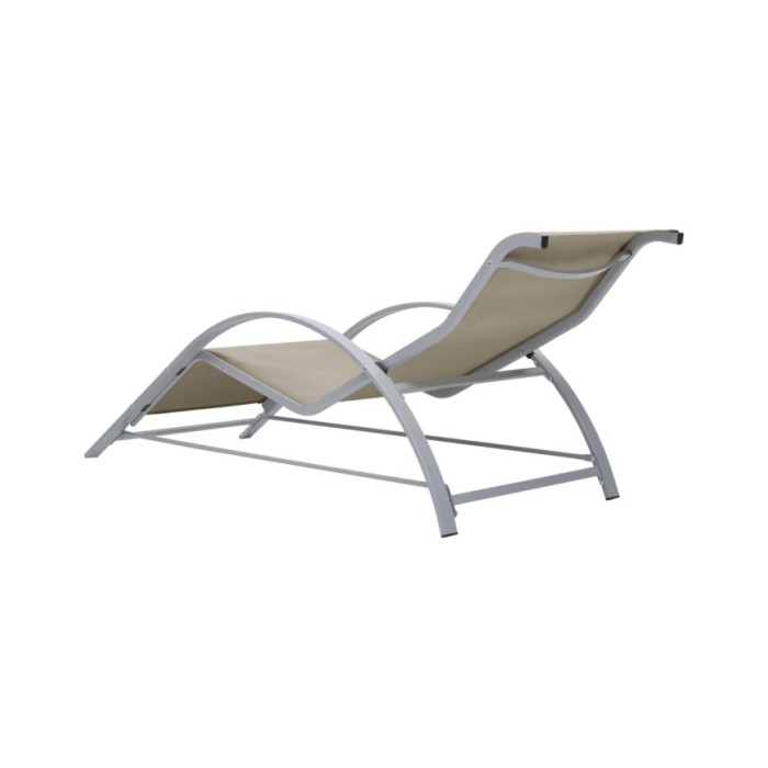 Chaise longue Textilène et aluminium Crème