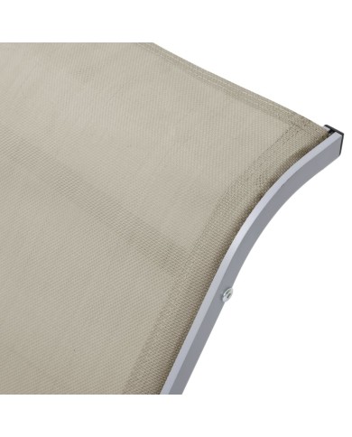 Chaise longue Textilène et aluminium Crème