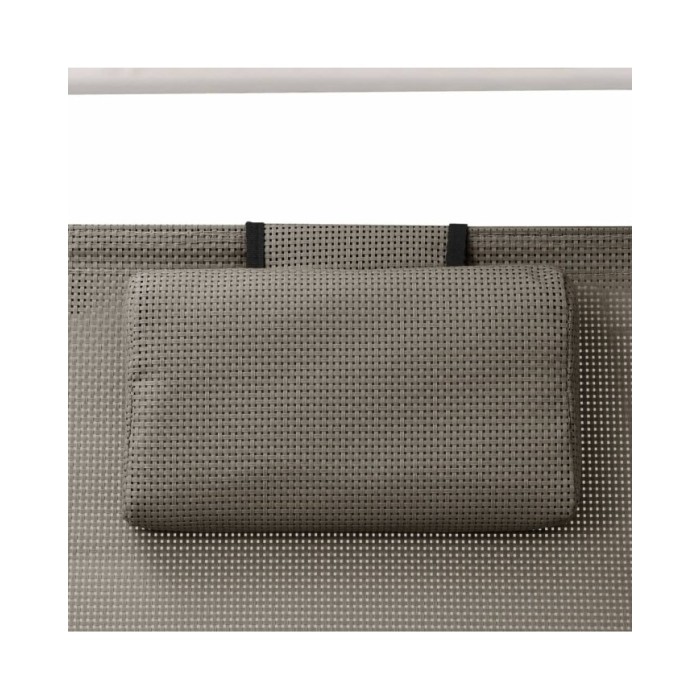 Chaise longue double avec auvent Textilène Taupe