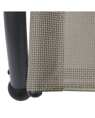 Chaise longue double avec auvent Textilène Taupe
