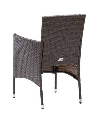 Chaises de salle à manger de jardin 4 pcs Résine tressée Marron