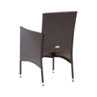 Chaises de salle à manger de jardin 4 pcs Résine tressée Marron