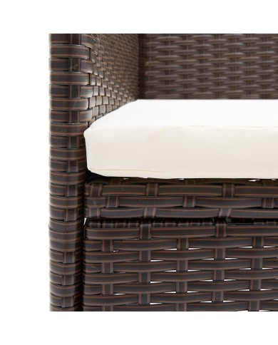 Chaises de salle à manger de jardin 4 pcs Résine tressée Marron