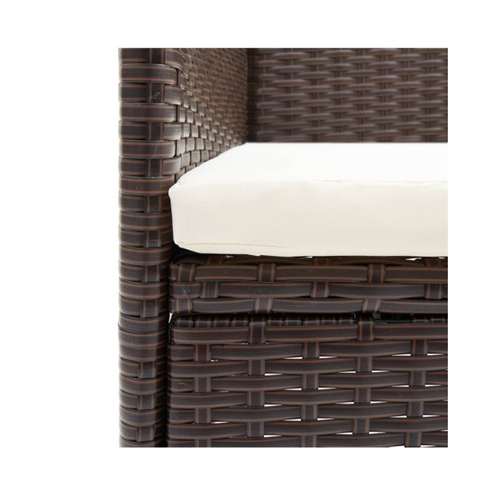 Chaises de salle à manger de jardin 4 pcs Résine tressée Marron