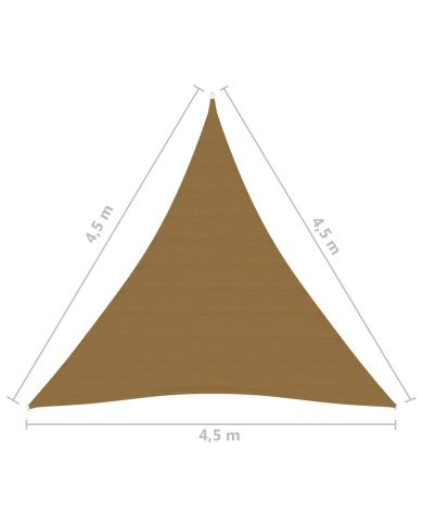 Voile d'ombrage 160 g/m² Taupe 4,5x4,5x4,5 m PEHD