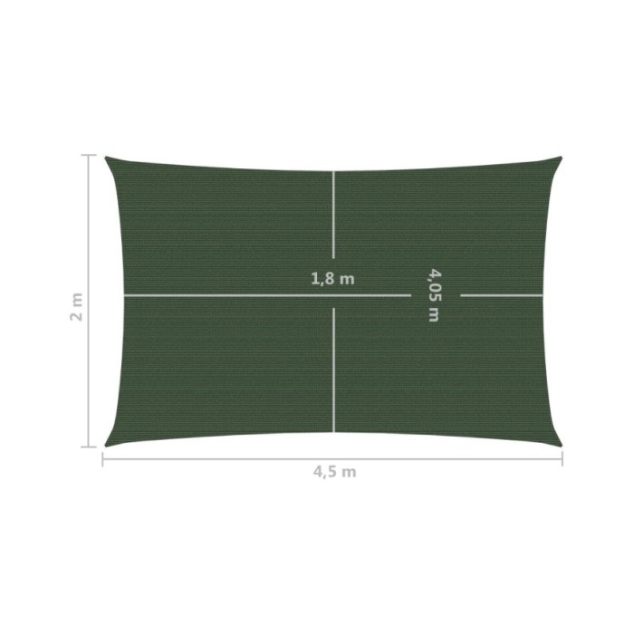 Voile d'ombrage 160 g/m² Vert foncé 2x4,5 m PEHD