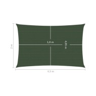 Voile d'ombrage 160 g/m² Vert foncé 2x4,5 m PEHD