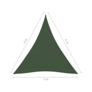 Voile d'ombrage 160 g/m² Vert foncé 3x4x4 m PEHD