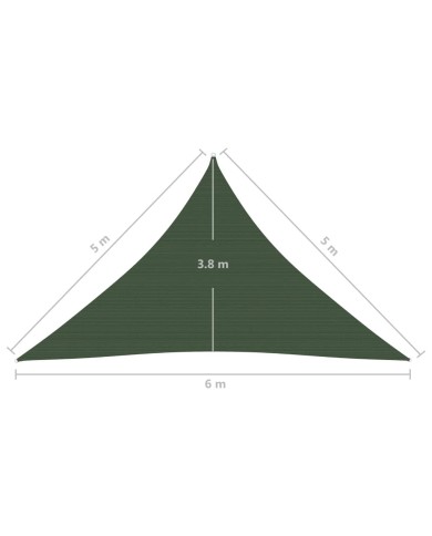 Voile d'ombrage 160 g/m² Vert foncé 5x5x6 m PEHD