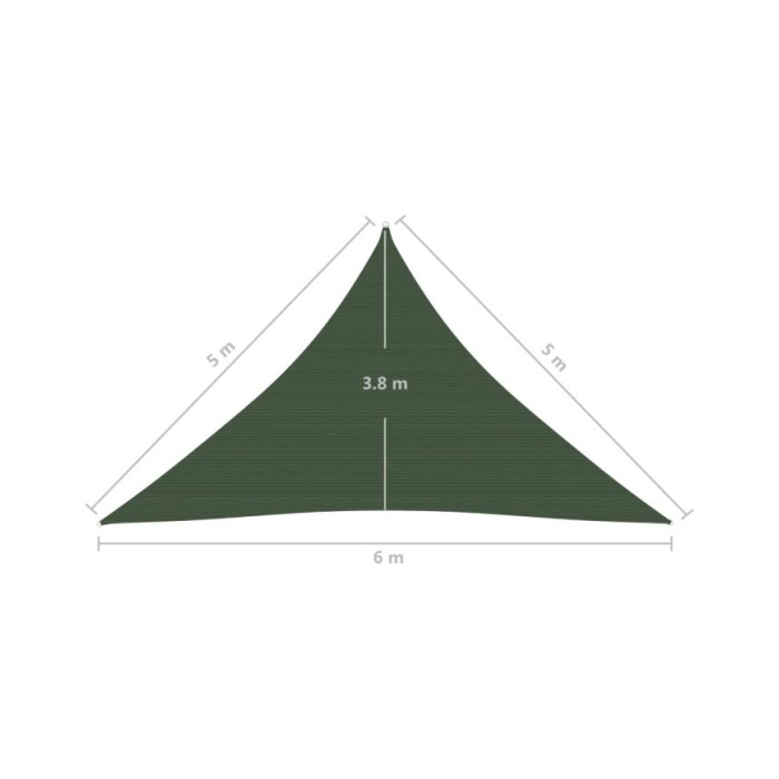 Voile d'ombrage 160 g/m² Vert foncé 5x5x6 m PEHD