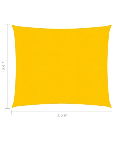 Voile d'ombrage 160 g/m² Jaune 3,6x3,6 m PEHD
