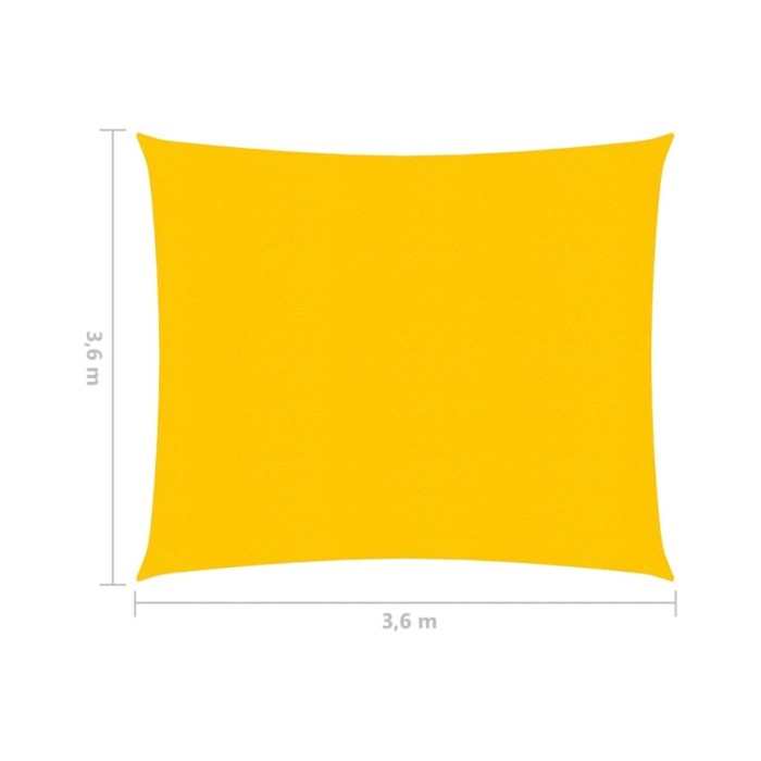 Voile d'ombrage 160 g/m² Jaune 3,6x3,6 m PEHD