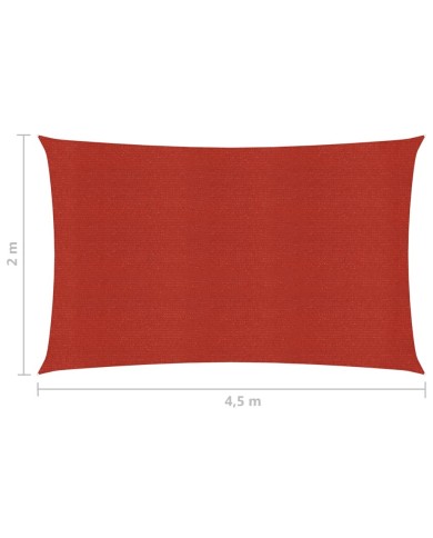 Voile d'ombrage 160 g/m² Rouge 2x4,5 m PEHD