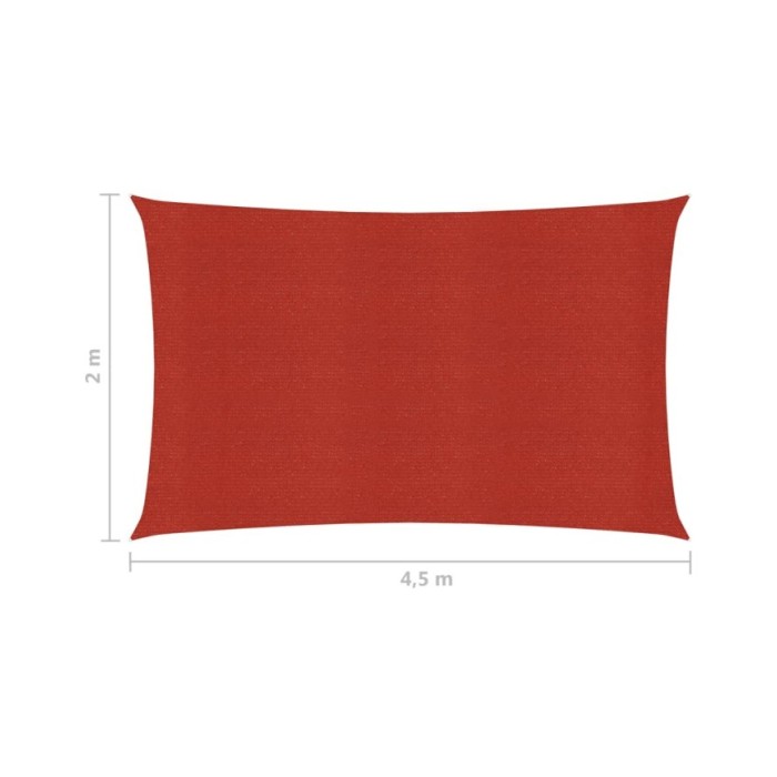 Voile d'ombrage 160 g/m² Rouge 2x4,5 m PEHD