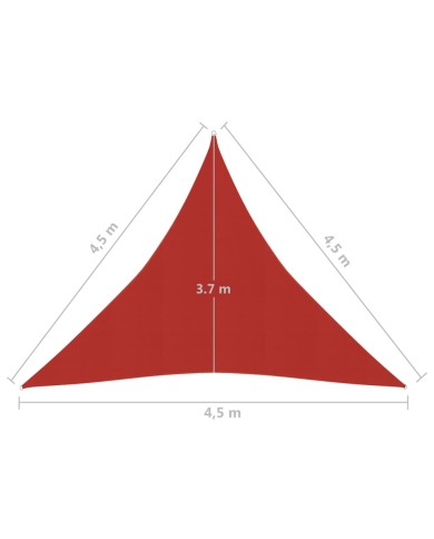 Voile d'ombrage 160 g/m² Rouge 4,5x4,5x4,5 m PEHD