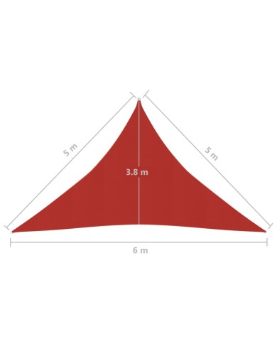 Voile d'ombrage 160 g/m² Rouge 5x5x6 m PEHD