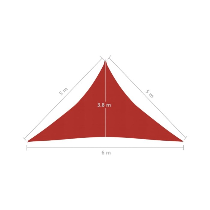 Voile d'ombrage 160 g/m² Rouge 5x5x6 m PEHD