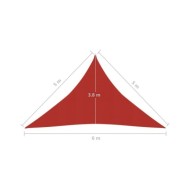 Voile d'ombrage 160 g/m² Rouge 5x5x6 m PEHD