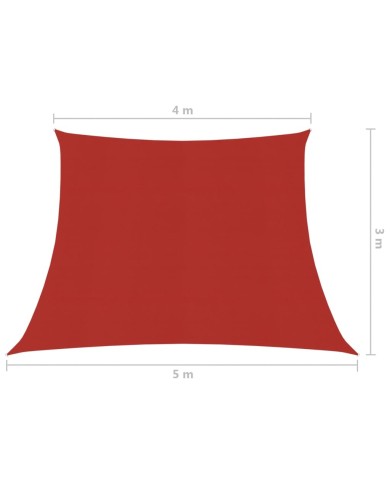 Voile d'ombrage 160 g/m² Rouge 4/5x3 m PEHD