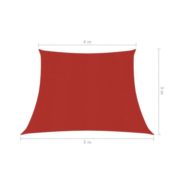 Voile d'ombrage 160 g/m² Rouge 4/5x3 m PEHD