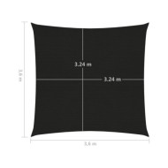 Voile d'ombrage 160 g/m² Noir 3,6x3,6 m PEHD