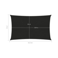 Voile d'ombrage 160 g/m² Noir 2x4,5 m PEHD