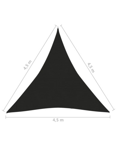 Voile d'ombrage 160 g/m² Noir 4,5x4,5x4,5 m PEHD