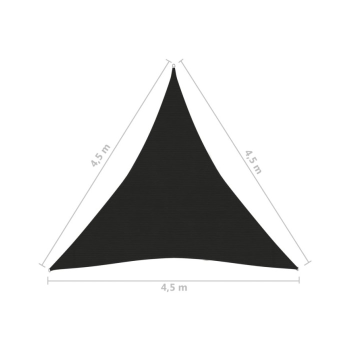 Voile d'ombrage 160 g/m² Noir 4,5x4,5x4,5 m PEHD