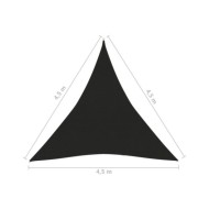 Voile d'ombrage 160 g/m² Noir 4,5x4,5x4,5 m PEHD