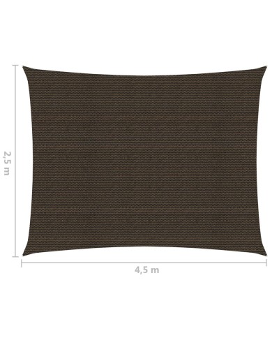 Voile d'ombrage 160 g/m² Marron 2,5x4,5 m PEHD