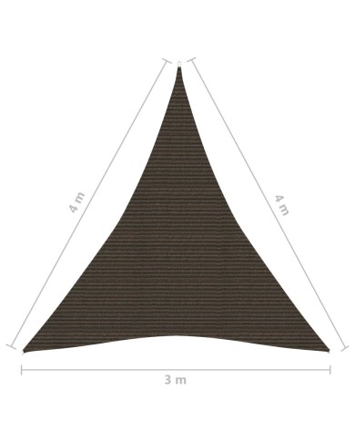 Voile d'ombrage 160 g/m² Marron 3x4x4 m PEHD