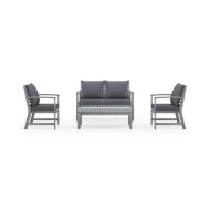Salon de jardin 4 pcs avec coussins Bois d'acacia solide