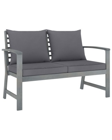Salon de jardin 4 pcs avec coussins Bois d'acacia solide