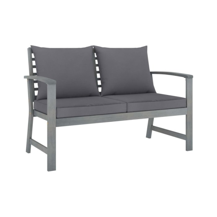 Salon de jardin 4 pcs avec coussins Bois d'acacia solide