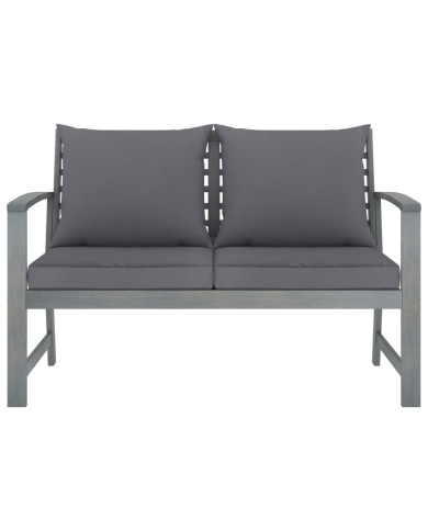 Salon de jardin 4 pcs avec coussins Bois d'acacia solide