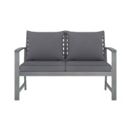Salon de jardin 4 pcs avec coussins Bois d'acacia solide