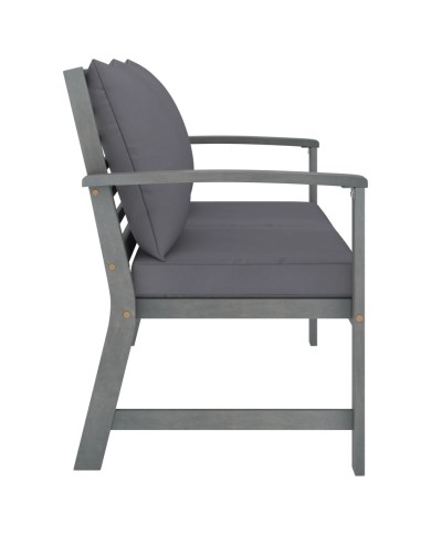 Salon de jardin 4 pcs avec coussins Bois d'acacia solide