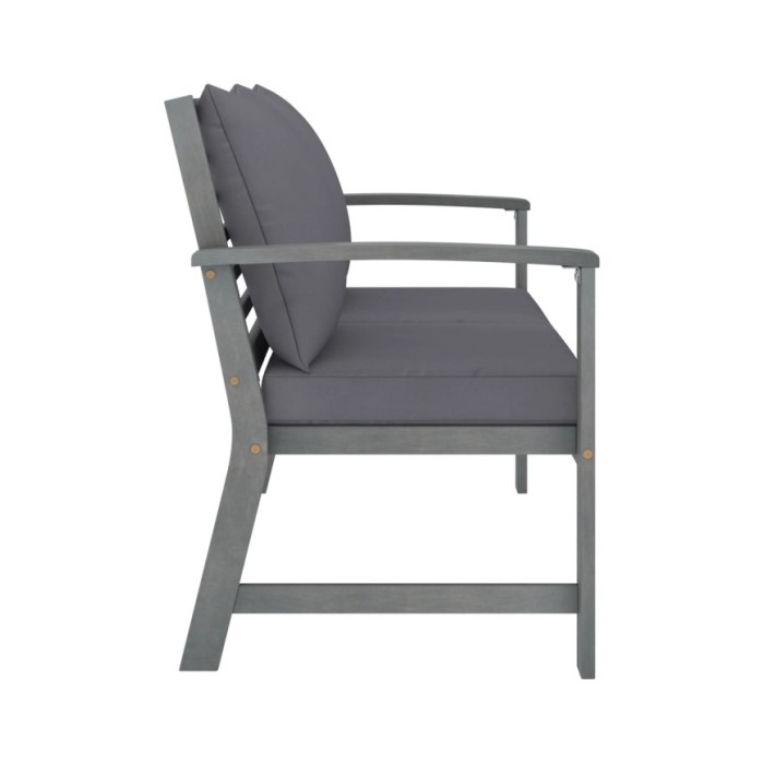 Salon de jardin 4 pcs avec coussins Bois d'acacia solide