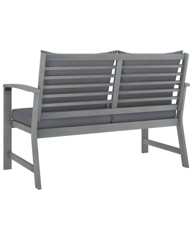 Salon de jardin 4 pcs avec coussins Bois d'acacia solide