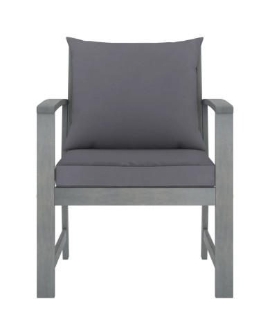 Salon de jardin 4 pcs avec coussins Bois d'acacia solide