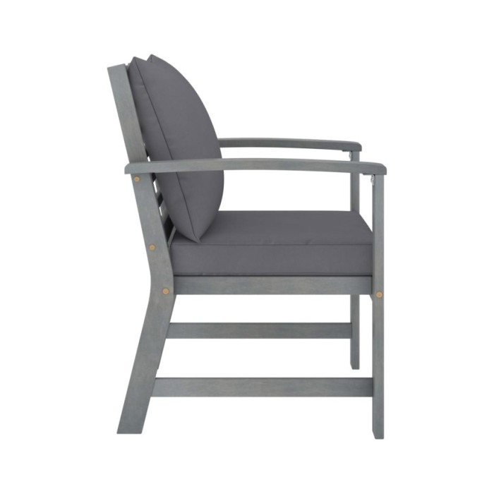 Salon de jardin 4 pcs avec coussins Bois d'acacia solide