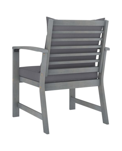 Salon de jardin 4 pcs avec coussins Bois d'acacia solide