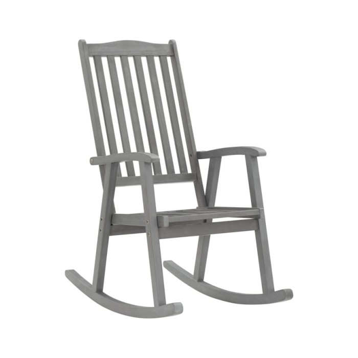 Chaise à bascule Gris Bois d'acacia massif