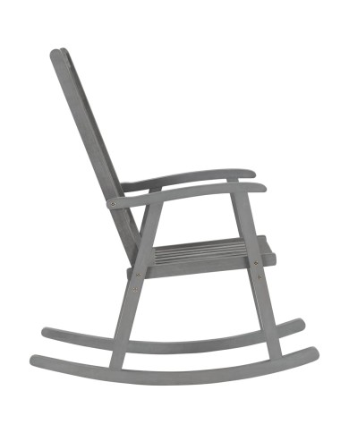 Chaise à bascule Gris Bois d'acacia massif