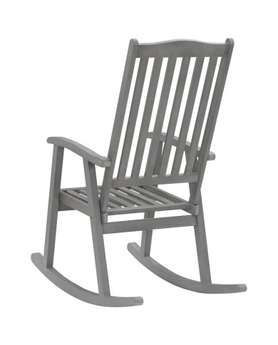 Chaise à bascule Gris Bois d'acacia massif