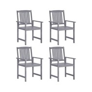 Chaises de jardin 4 pcs Bois massif d'acacia Gris