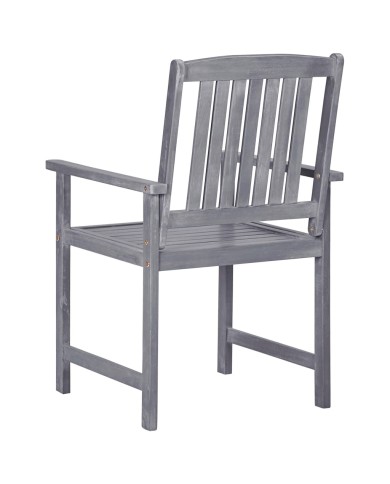 Chaises de jardin 4 pcs Bois massif d'acacia Gris