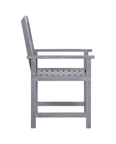 Chaises de jardin 4 pcs Bois massif d'acacia Gris