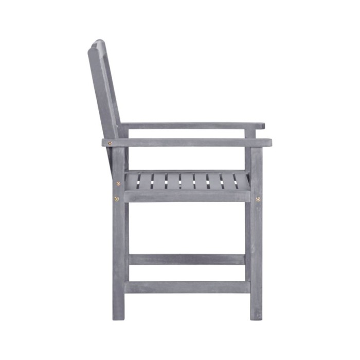 Chaises de jardin 4 pcs Bois massif d'acacia Gris